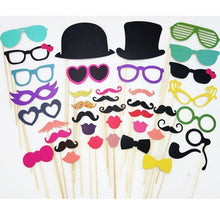 Load image into Gallery viewer, 10-58pcs Fun Wedding Decoration Photo Booth Props DIY Mustache Lips Glasses Mask Photobooth Accessories Wedding Party Supplies