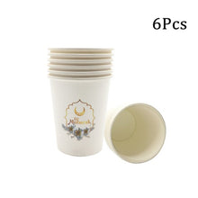 Load image into Gallery viewer, Chicinlife 1Set Eid Mubarak Disposable Paper Cup Plate Ramadan Mubarak Muslim Islamic Festival Party DIY Decoration Supplies