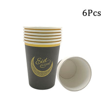 Load image into Gallery viewer, Chicinlife 1Set Eid Mubarak Disposable Paper Cup Plate Ramadan Mubarak Muslim Islamic Festival Party DIY Decoration Supplies