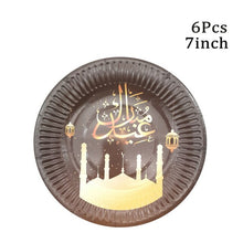 Load image into Gallery viewer, Chicinlife 1Set Eid Mubarak Disposable Paper Cup Plate Ramadan Mubarak Muslim Islamic Festival Party DIY Decoration Supplies