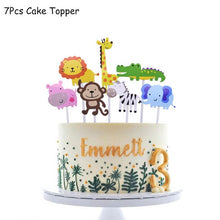 Load image into Gallery viewer, Safari Animals Banner Jungle Party Decoration Safari Party Decor Jungle Theme Animal Balloons 1st Birthday Party Decor Wild One