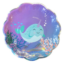 Load image into Gallery viewer, Little Mermaid Fantastic Purple Mermaid Birthday Party Disposable Tableware Decoration Paper Plate Cup Balloons Supplies