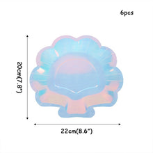 Load image into Gallery viewer, Little Mermaid Fantastic Purple Mermaid Birthday Party Disposable Tableware Decoration Paper Plate Cup Balloons Supplies