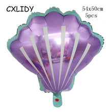 Load image into Gallery viewer, Little Mermaid Fantastic Purple Mermaid Birthday Party Disposable Tableware Decoration Paper Plate Cup Balloons Supplies