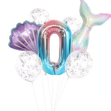 Load image into Gallery viewer, Little Mermaid Fantastic Purple Mermaid Birthday Party Disposable Tableware Decoration Paper Plate Cup Balloons Supplies