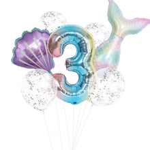 Load image into Gallery viewer, Little Mermaid Fantastic Purple Mermaid Birthday Party Disposable Tableware Decoration Paper Plate Cup Balloons Supplies