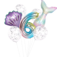 Load image into Gallery viewer, Little Mermaid Fantastic Purple Mermaid Birthday Party Disposable Tableware Decoration Paper Plate Cup Balloons Supplies