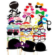 Load image into Gallery viewer, 10-58pcs Fun Wedding Decoration Photo Booth Props DIY Mustache Lips Glasses Mask Photobooth Accessories Wedding Party Supplies

