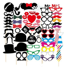 Load image into Gallery viewer, 10-58pcs Fun Wedding Decoration Photo Booth Props DIY Mustache Lips Glasses Mask Photobooth Accessories Wedding Party Supplies
