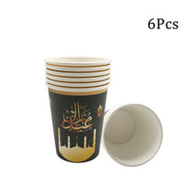 Load image into Gallery viewer, Chicinlife 1Set Eid Mubarak Disposable Paper Cup Plate Ramadan Mubarak Muslim Islamic Festival Party DIY Decoration Supplies
