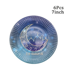 Load image into Gallery viewer, Chicinlife 1Set Eid Mubarak Disposable Paper Cup Plate Ramadan Mubarak Muslim Islamic Festival Party DIY Decoration Supplies
