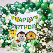 Load image into Gallery viewer, Safari Animals Banner Jungle Party Decoration Safari Party Decor Jungle Theme Animal Balloons 1st Birthday Party Decor Wild One
