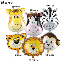 Load image into Gallery viewer, Safari Animals Banner Jungle Party Decoration Safari Party Decor Jungle Theme Animal Balloons 1st Birthday Party Decor Wild One
