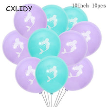 Load image into Gallery viewer, Little Mermaid Fantastic Purple Mermaid Birthday Party Disposable Tableware Decoration Paper Plate Cup Balloons Supplies
