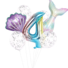 Load image into Gallery viewer, Little Mermaid Fantastic Purple Mermaid Birthday Party Disposable Tableware Decoration Paper Plate Cup Balloons Supplies
