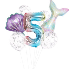 Load image into Gallery viewer, Little Mermaid Fantastic Purple Mermaid Birthday Party Disposable Tableware Decoration Paper Plate Cup Balloons Supplies
